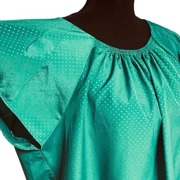 Mossimo Emerald Green Polka Dot Flutter Sleeve Top N0272 - Picture 2 of 7